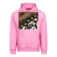 Fuchsia Pink leopard and cowhide gemstone leather Urban Hoodie - BarkalooDesign