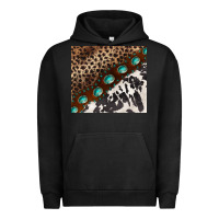 Pigment Black leopard and cowhide gemstone leather Urban Hoodie - BarkalooDesign