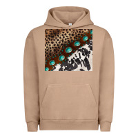 Pigment Burro leopard and cowhide gemstone leather Urban Hoodie - BarkalooDesign