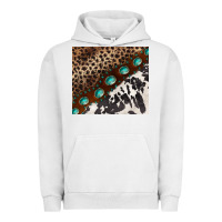Pigment Lunar Rock leopard and cowhide gemstone leather Urban Hoodie - BarkalooDesign