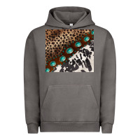 Pigment Tornado leopard and cowhide gemstone leather Urban Hoodie - BarkalooDesign