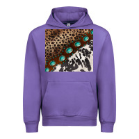 Tulip leopard and cowhide gemstone leather Urban Hoodie - BarkalooDesign