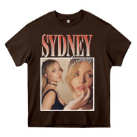 Chocolate Brown sydney sweeney Heavy Core Tee - lanVoArt