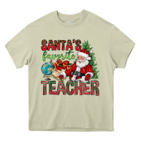 Mossy Santa's Favorite Teacher Heavy Core Tee - BundleAndBundleShop