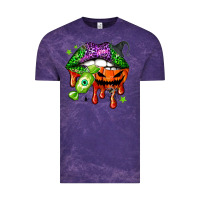 Cloud Purple Halloween lips Vintage Tee - NancyCooperArtShop