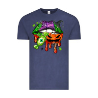 Vintage Denim Halloween lips Vintage Tee - NancyCooperArtShop