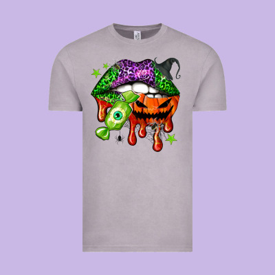 Halloween Lips Vintage Tee Designed By Nancycooperartshop