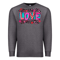 Charcoal Heather Love Valentine Premium Sweatshirt - CowhideDigitalArt