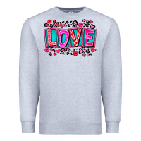 Heather Grey Love Valentine Premium Sweatshirt - CowhideDigitalArt