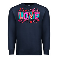 Navy Love Valentine Premium Sweatshirt - CowhideDigitalArt