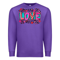 Purple Love Valentine Premium Sweatshirt - CowhideDigitalArt