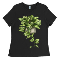 Black Golden Pothos Ladies Tee - LillyAllenDesigns