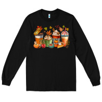 Black fall coffee cups Long Sleeve Tee - CowGirlArtShop
