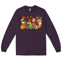 Plum fall coffee cups Long Sleeve Tee - CowGirlArtShop
