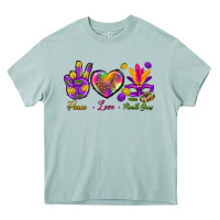Arona Peace Love Mardi Gras Heavy Core Tee - BundleAndBundleShop