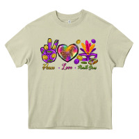Mossy Peace Love Mardi Gras Heavy Core Tee - BundleAndBundleShop