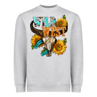 Heather Grey Western Wild West Rodeo Heavyweight Sweatshirt - BundleAndBundleShop