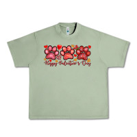 Oil Green Happy Valentine's Day paws Valentine's Day Urban Heavy Tee - HowdyJamesFarm