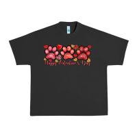 Pigment Black Happy Valentine's Day paws Valentine's Day Urban Heavy Tee - HowdyJamesFarm