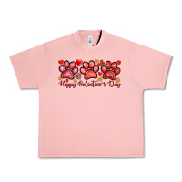 Salmon Happy Valentine's Day paws Valentine's Day Urban Heavy Tee - HowdyJamesFarm
