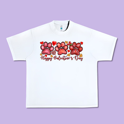 Happy Valentine's Day Paws Valentine's Day Urban Heavy Tee Designed By Howdyjamesfarm