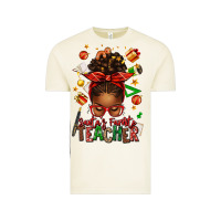 Vintage Arctic santa's favorite teacher afro messy bun Vintage Tee - texasbilliewilder