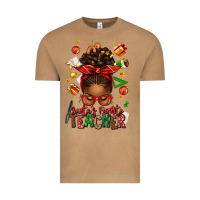 Vintage Camel santa's favorite teacher afro messy bun Vintage Tee - texasbilliewilder