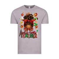 Vintage Zinc santa's favorite teacher afro messy bun Vintage Tee - texasbilliewilder