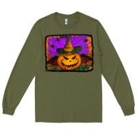 Army Green jack o' lantern pumpkin Long Sleeve Tee - Jasminsmagicworld