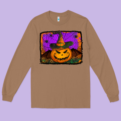 Jack O' Lantern Pumpkin Long Sleeve Tee Designed By Jasminsmagicworld