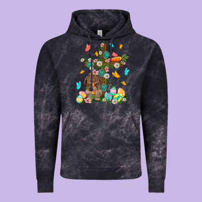Western Rabbit With Cross Easter Day Vintage Hoodie Designed By Howdyjamesfarm