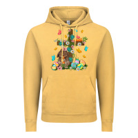 Vintage Mustard Western Rabbit with Cross Easter Day Vintage Hoodie - HowdyJamesFarm