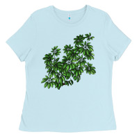 Baby Blue Botanical Schefflera Illustrations Ladies Tee - LillyAllenDesigns