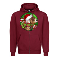 Burgundy Nubian Goat Christmas Zipper Hoodie - LillyAllenDesigns