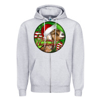 Heather Grey Nubian Goat Christmas Zipper Hoodie - LillyAllenDesigns