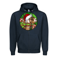 Navy Nubian Goat Christmas Zipper Hoodie - LillyAllenDesigns