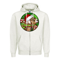 Oatmeal Heather Nubian Goat Christmas Zipper Hoodie - LillyAllenDesigns