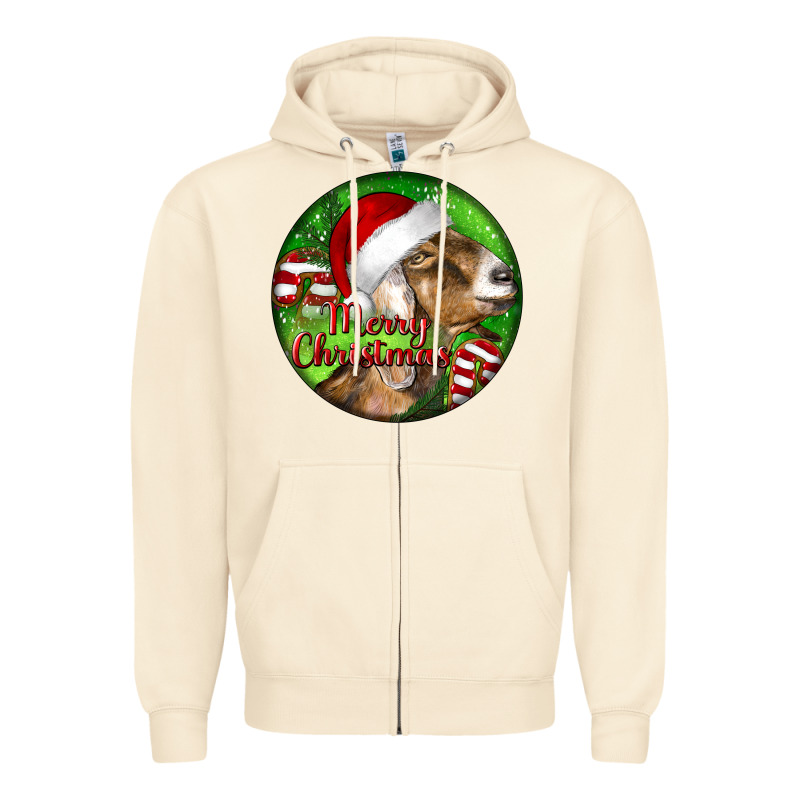 Nubian Goat Christmas Zipper Hoodie by LillyAllenDesigns | Teevron
