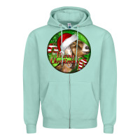 Seafoam Nubian Goat Christmas Zipper Hoodie - LillyAllenDesigns