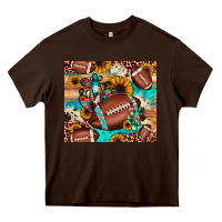 Chocolate Brown football cactus sunflower Heavy Core Tee - JahusDesignShop