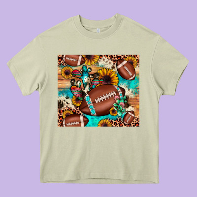 Football Cactus Sunflower Heavy Core Tee Designed By Jahusdesignshop