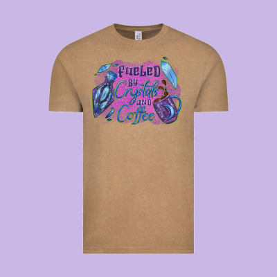 Fueled By Crystals And Coffee Halloween Vintage Tee Designed By Nancycooperartshop