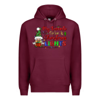 Burgundy my favorite color is christmas lights Premium Hoodie - BundleAndBundleShop
