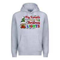 Heather Grey my favorite color is christmas lights Premium Hoodie - BundleAndBundleShop