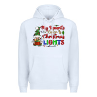 White my favorite color is christmas lights Premium Hoodie - BundleAndBundleShop