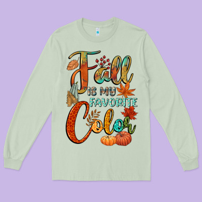 Fall Is My Favorite Color Long Sleeve Tee Designed By Cowgirlartshop