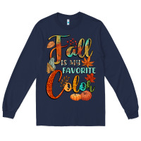 Navy fall is my favorite color Long Sleeve Tee - CowGirlArtShop