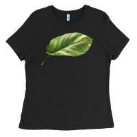 Black Golden Pothos Leaf Ladies Tee - LillyAllenDesigns