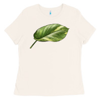 Bone Golden Pothos Leaf Ladies Tee - LillyAllenDesigns