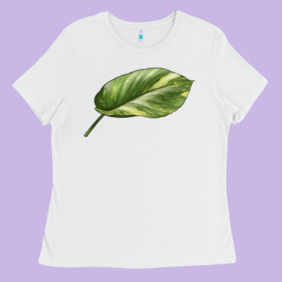 Golden Pothos Leaf Ladies Tee Designed By Lillyallendesigns